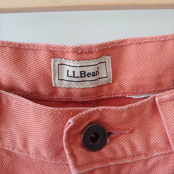 L.L. Bean High Waisted Jean Shorts Size 8 Coral Cutoffs - Picture 5 of 10